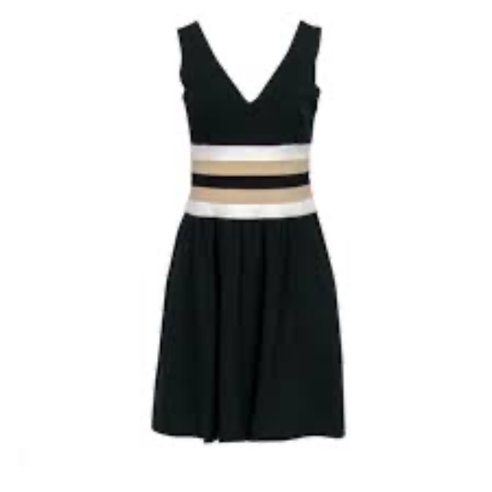 Diane Von Furstenberg Black and White A-Line Midi Dress